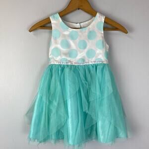Youngland Girls Polka Dot & Tulle Party Dress Size 5
